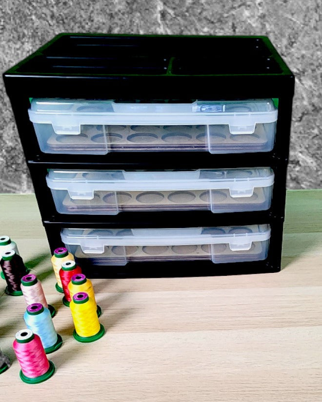 Embroidery Thread Storage Trays (set of 3 trays) | thread spool organizers | embroidery thread storage | thread storage