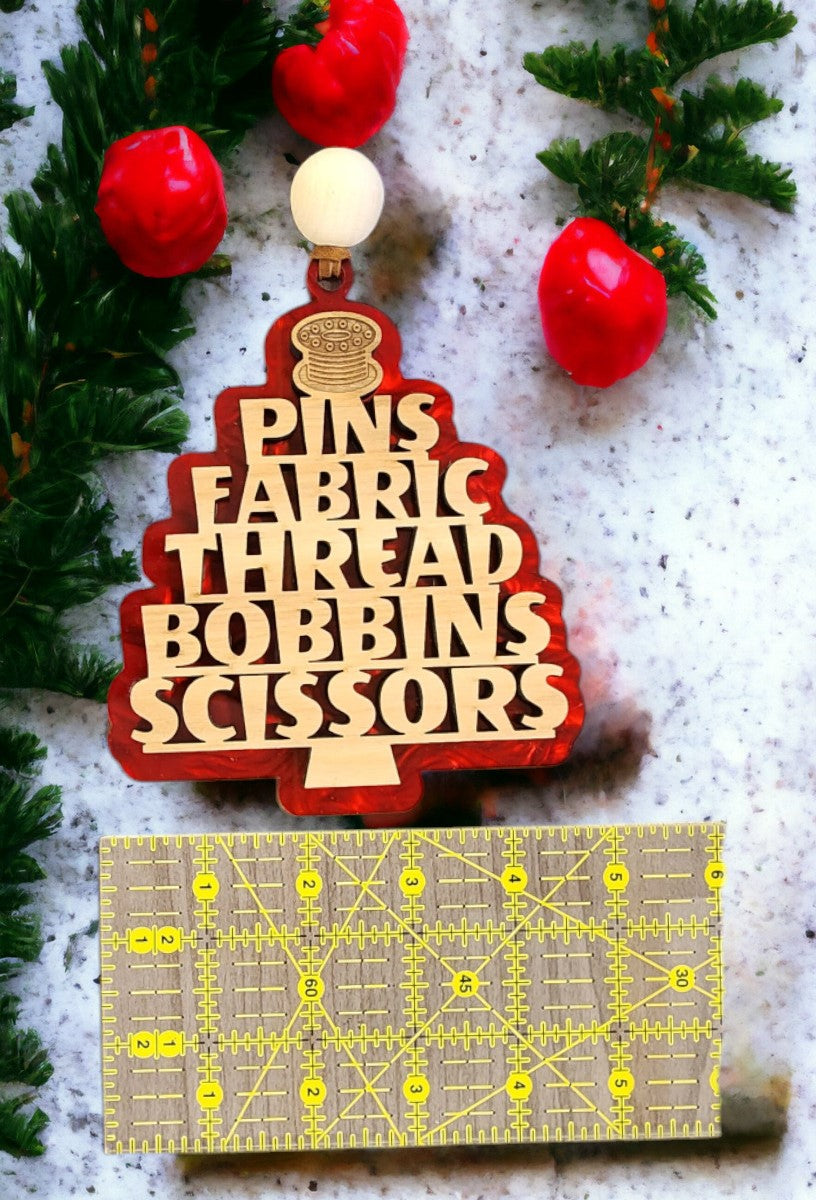 Sewing Tree Ornament | gift | holiday ornament | craft room decor