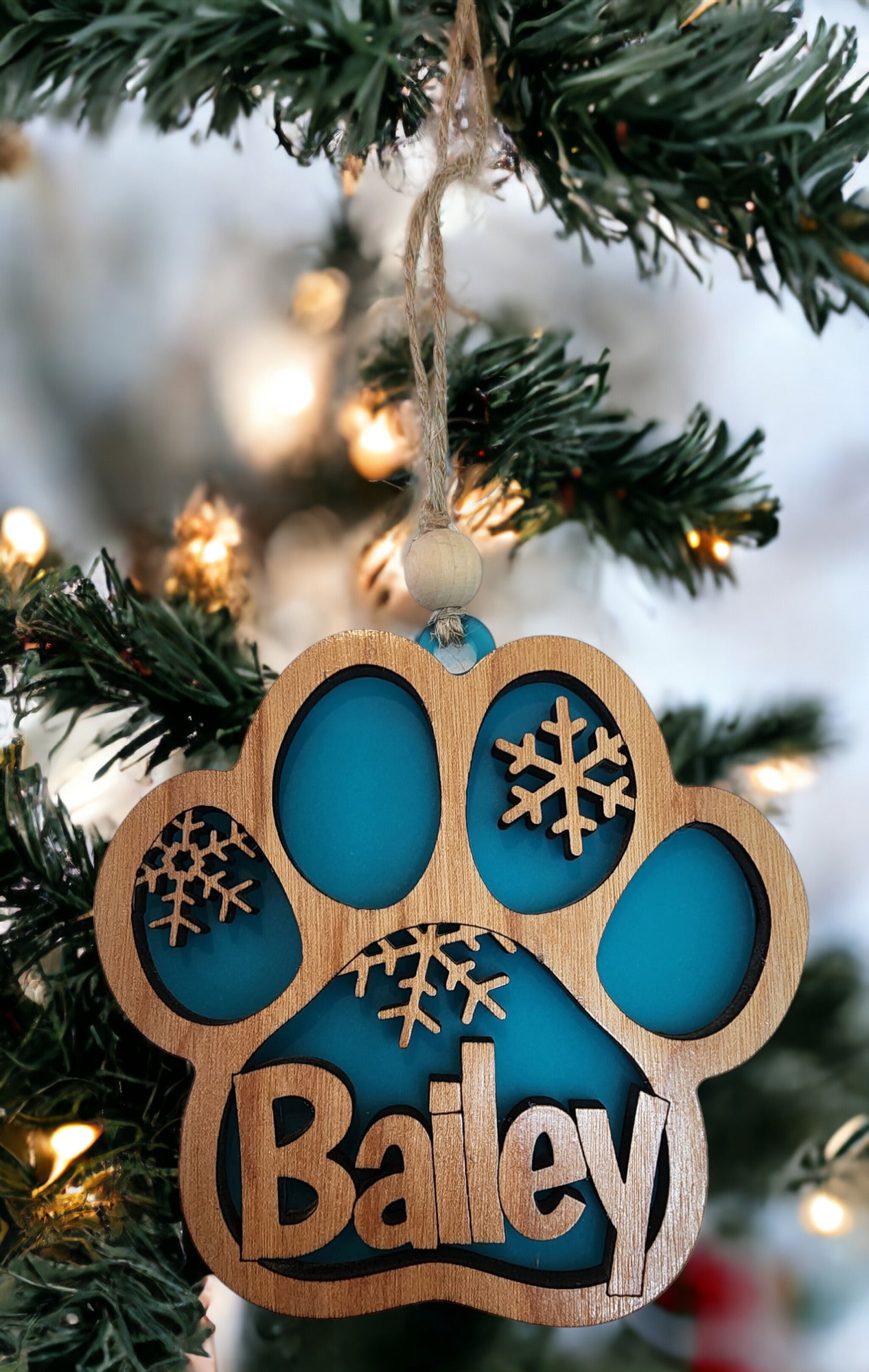 Personalized Pet Ornament | paw print | holiday decoration | pet lover gift
