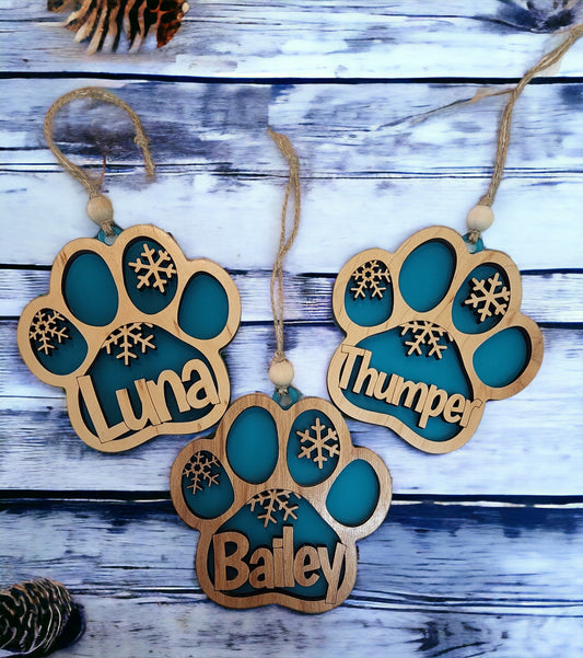 Personalized Pet Ornament | paw print | holiday decoration | pet lover gift