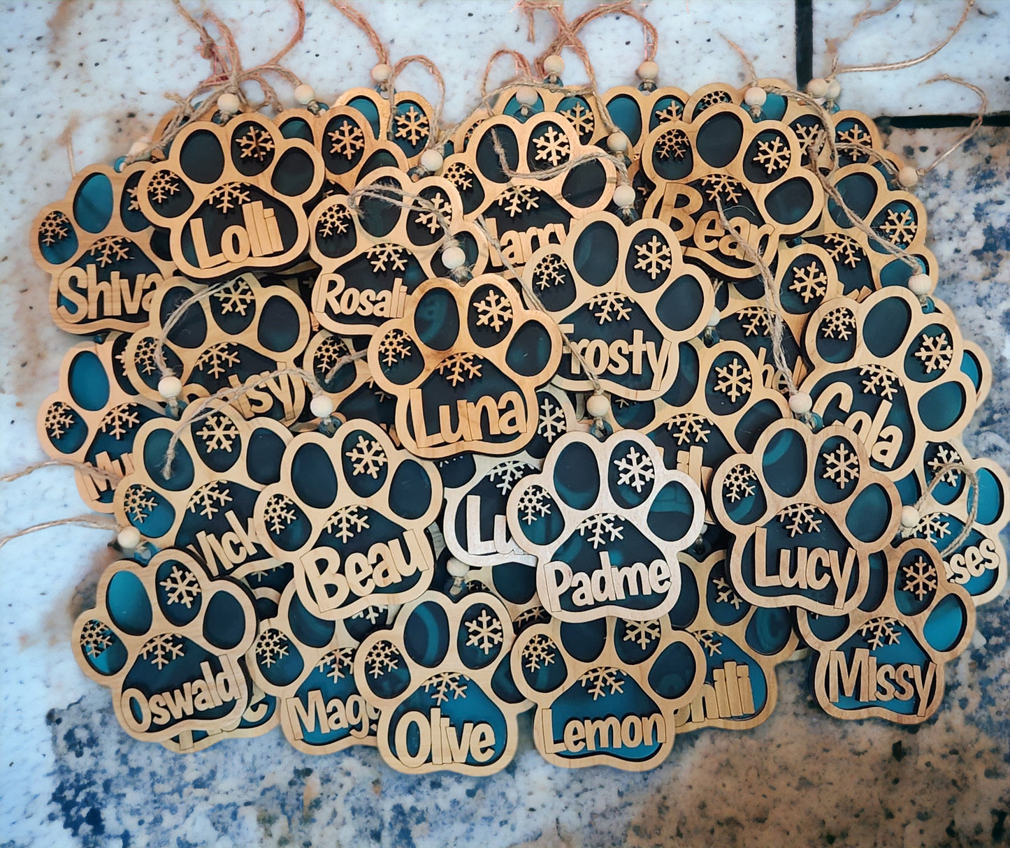 Personalized Pet Ornament | paw print | holiday decoration | pet lover gift