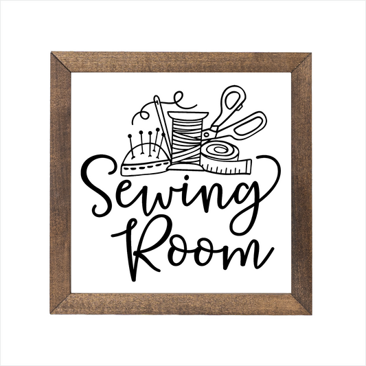 Sewing Room sign | UV printed | wood frame