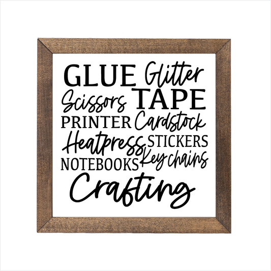 Craft supplies subway art sign | UV printed | wood frame