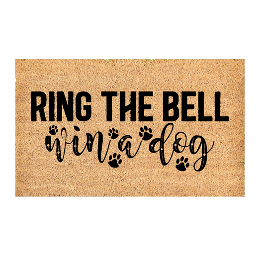 Custom Door Mat | Ring the bell, win a dog doormat | Front Door Decor | Housewarming Gift | Welcome Doormat