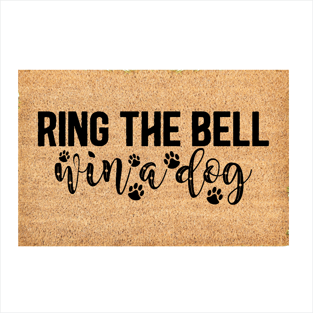 Custom Door Mat | Ring the bell, win a dog doormat | Front Door Decor | Housewarming Gift | Welcome Doormat