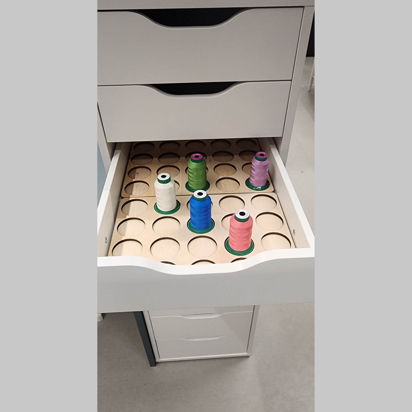 Ikea Alex 9-drawer unit Embroidery Thread Storage Trays | thread spool organizers | embroidery thread storage | thread storage