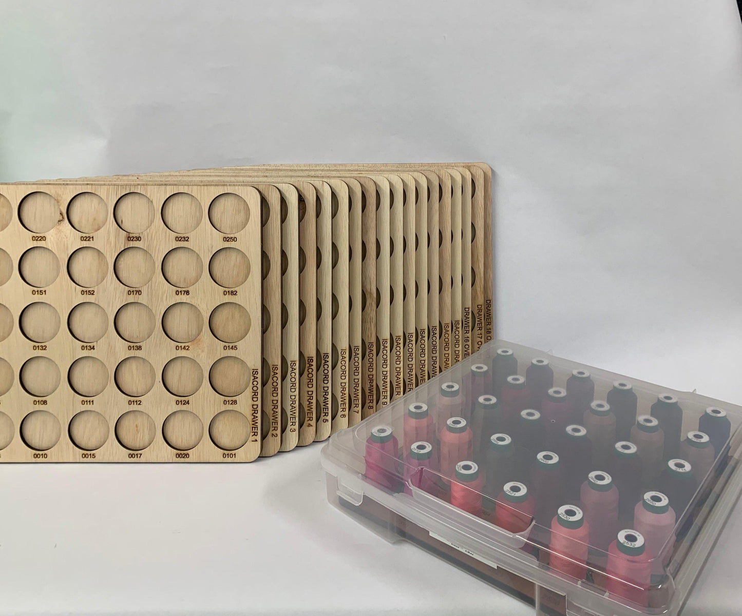 Isacord Embroidery Thread Storage Trays | thread spool organizers | embroidery thread storage | Isacord thread storage