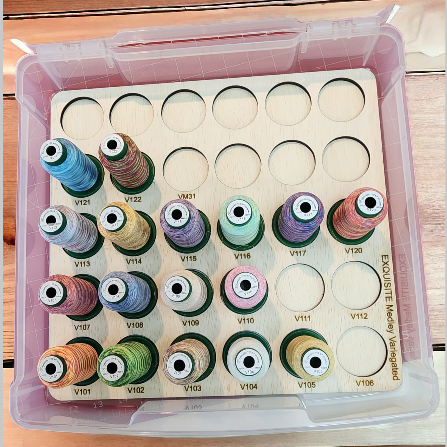 DIME Medley Variegated 40wt embroidery thread storage trays | thread spool organizers | thread storage | Medley thread storage | variegated thread storage