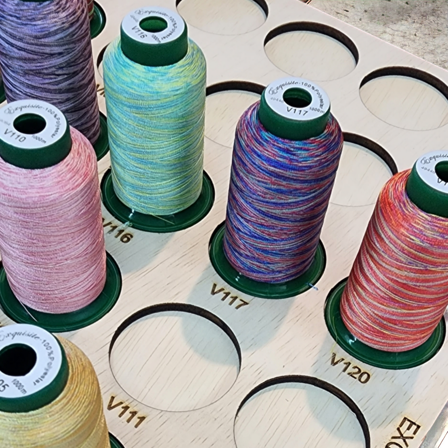 DIME Medley Variegated 40wt embroidery thread storage trays | thread spool organizers | thread storage | Medley thread storage | variegated thread storage