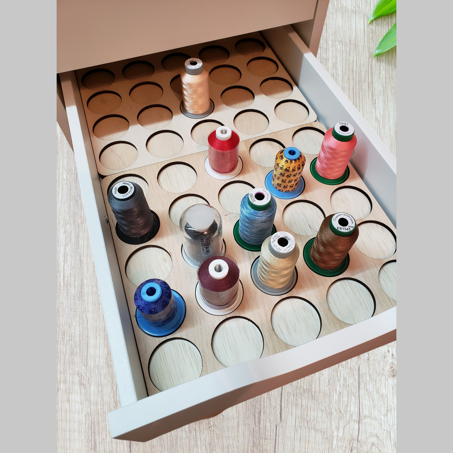 Ikea Alex 5-drawer unit Embroidery Thread Storage Trays | thread spool organizers | embroidery thread storage | thread storage