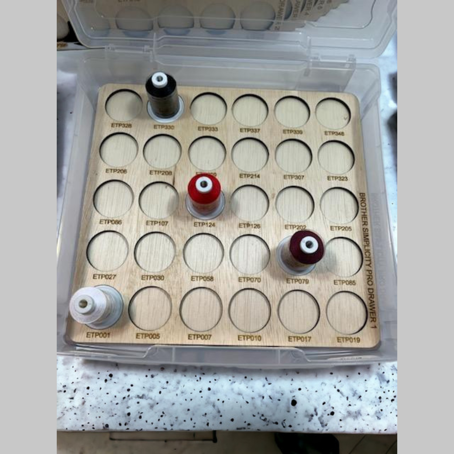 Brother Simplicity Pro embroidery thread storage trays | thread spool organizers | thread storage | embroidery thread storage