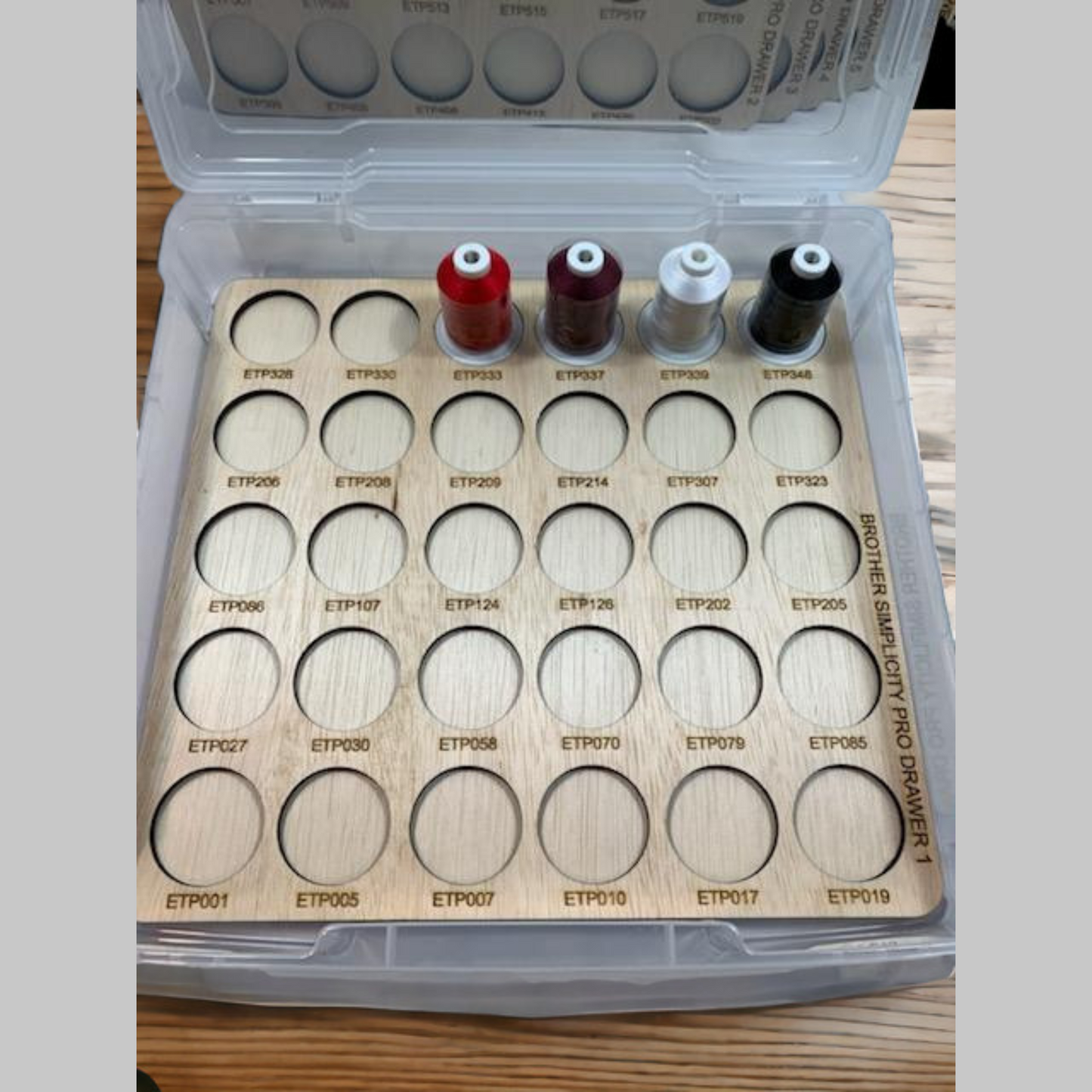 Brother Simplicity Pro embroidery thread storage trays | thread spool organizers | thread storage | embroidery thread storage