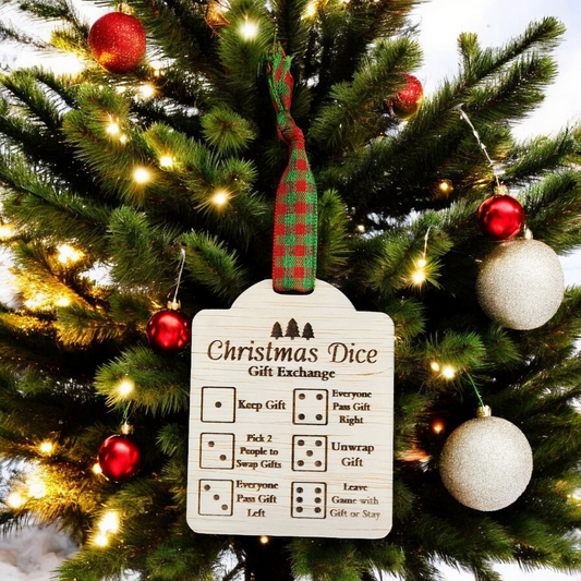 Christmas Dice Gift Exchange ornament | dice game ornament | gift exchange themed ornament