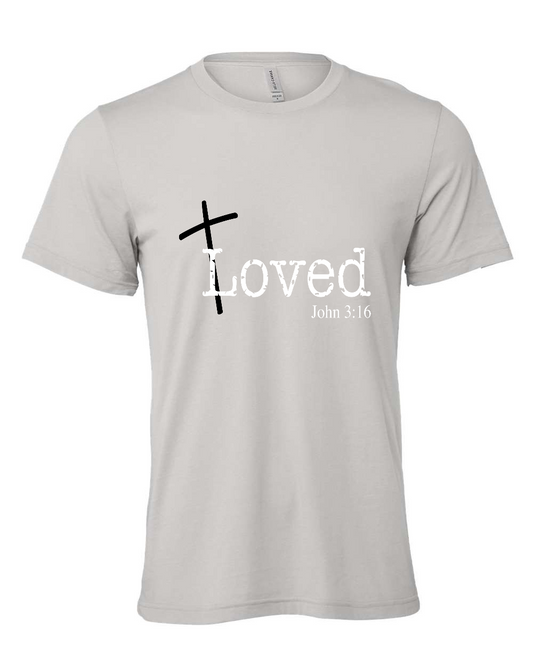 Loved John 3:16 T-Shirt (white print)