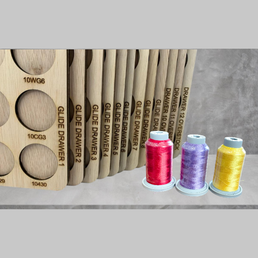 Glide thread storage trays (updated 5/2025) | thread spool organizers | embroidery thread storage | Glide thread storage