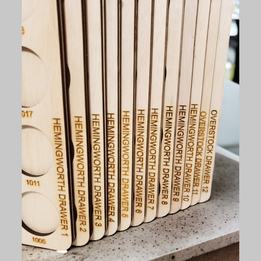 Hemingworth embroidery thread storage trays | thread spool organizers | thread storage | Hemingworth thread storage | embroidery thread storage