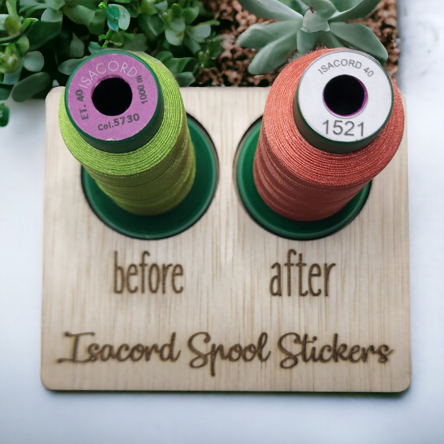 Isacord Spool Stickers | embroidery thread spool labels | easy-to-read | thread color labels
