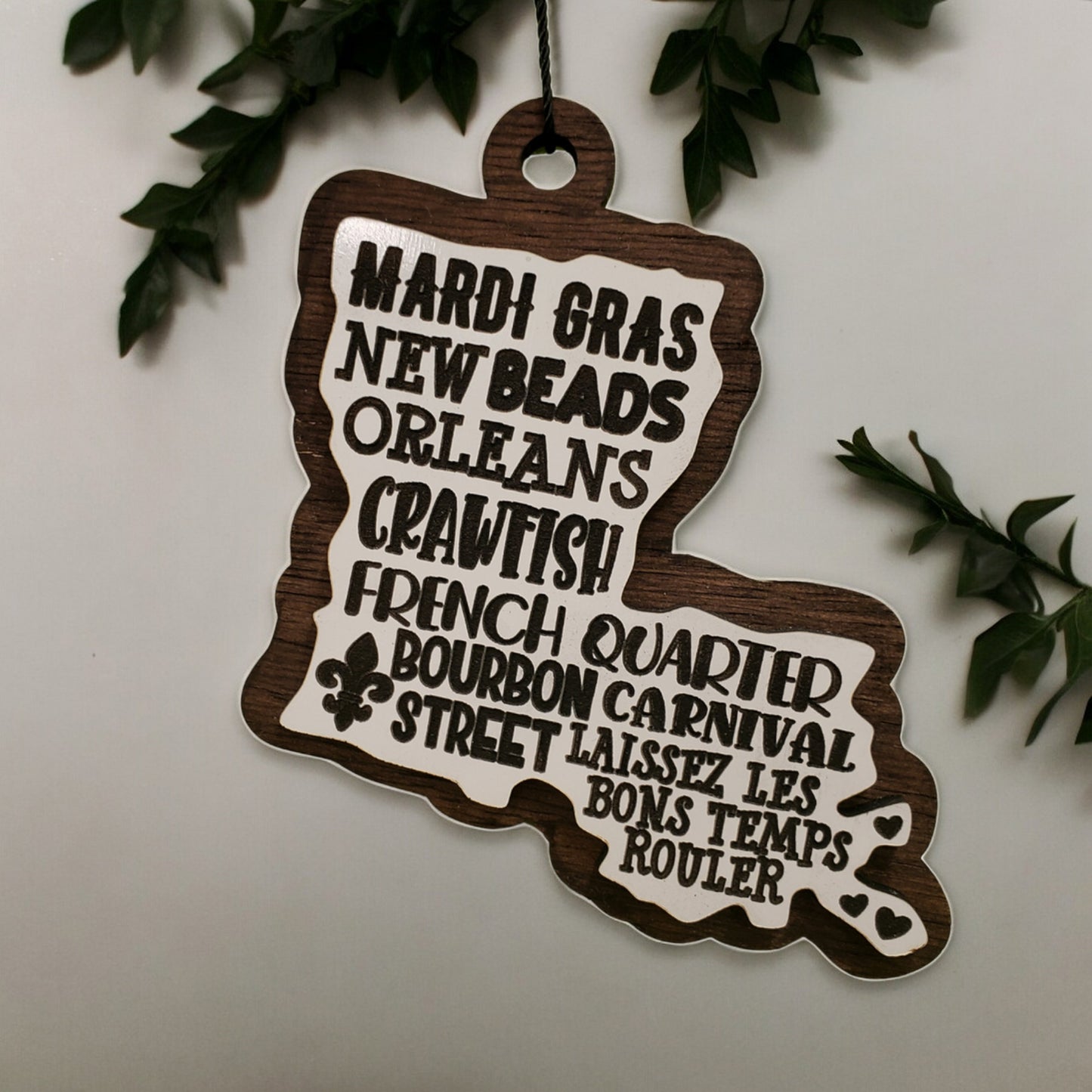 State of Louisiana Mardi Gras Ornament Ornament | ornament | state of Louisiana |holiday gift | holiday decoration | christmas tree decoration