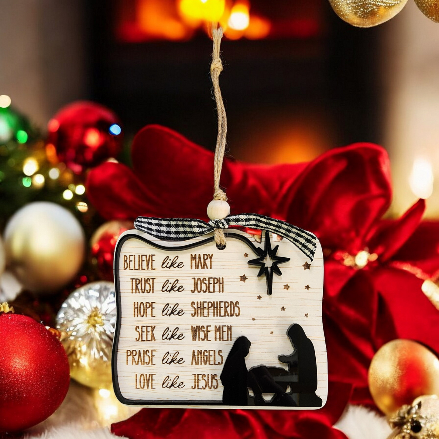 Love like Jesus layered ornament | nativity ornament | faith themed ornament