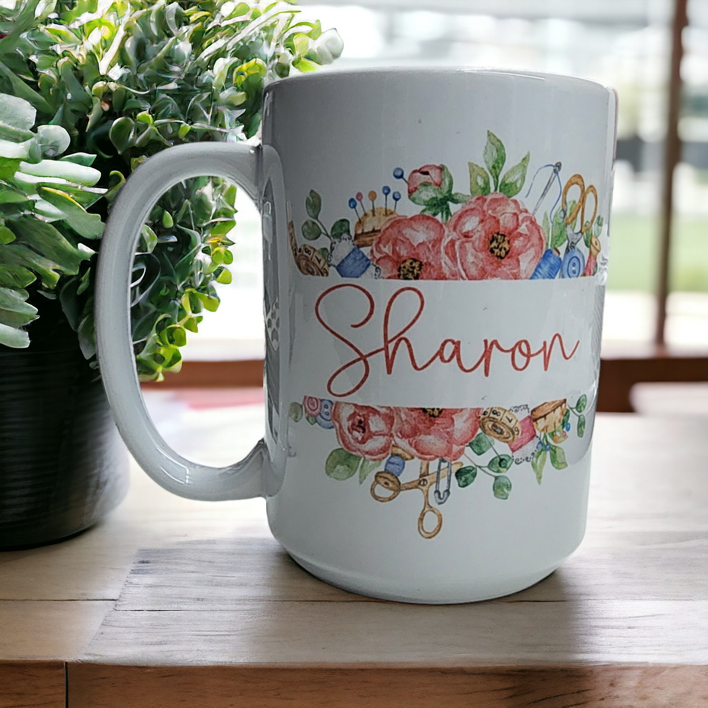 Personalized Ceramic Mug | coffee mug | Sewing Themed Mug | gift