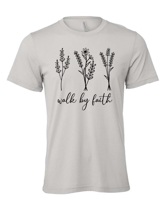 Walk by faith T-Shirt (black print)