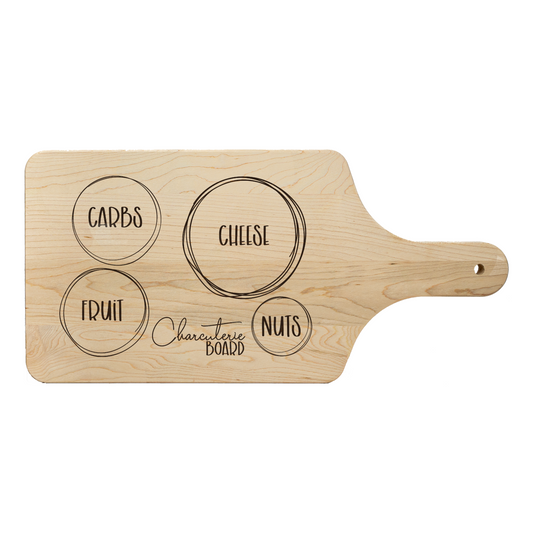 Charcuterie board, laser engraved, wood, 11in x 7.5in