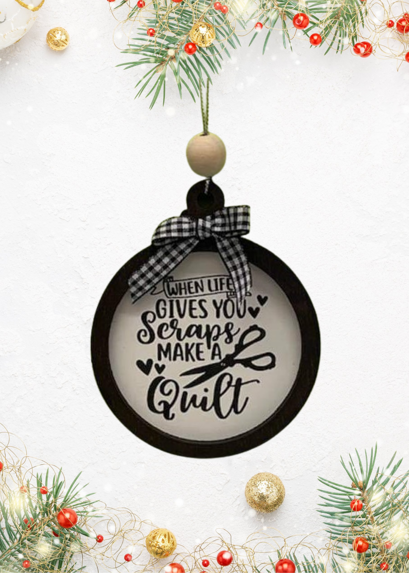 When life gives you scraps Make a Quilt ornament | Sewing Ornament | gift | holiday ornament | craft room decor