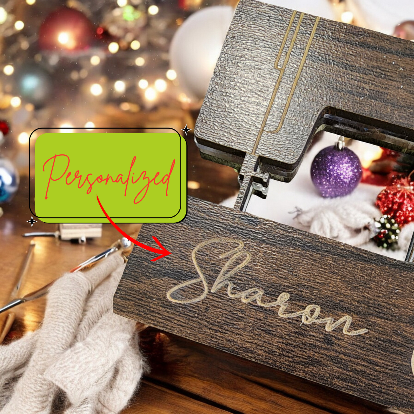 Personalized Sewing Machine Shaker Ornament | sewing ornament | shaker ornament | personalized ornament