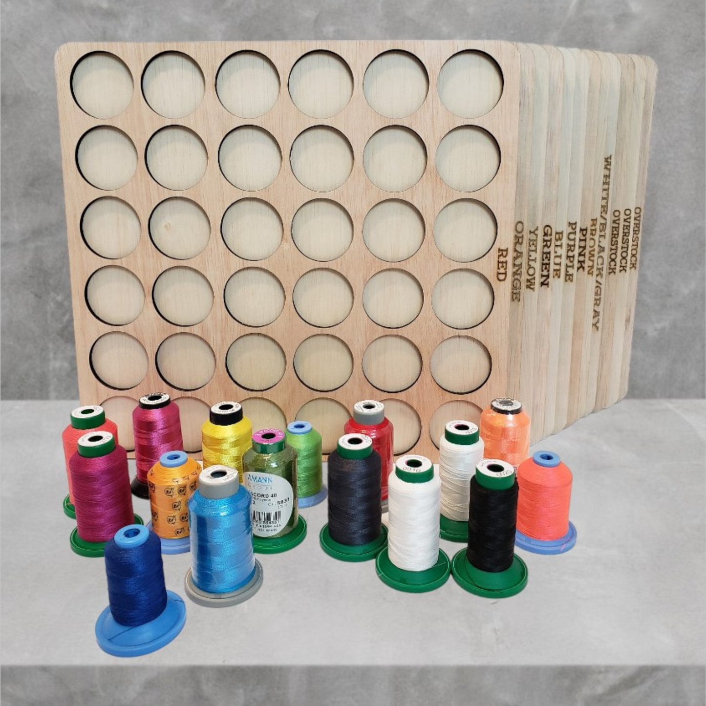 Sort-by-Color embroidery thread storage trays | thread spool organizers | embroidery thread storage | thread storage