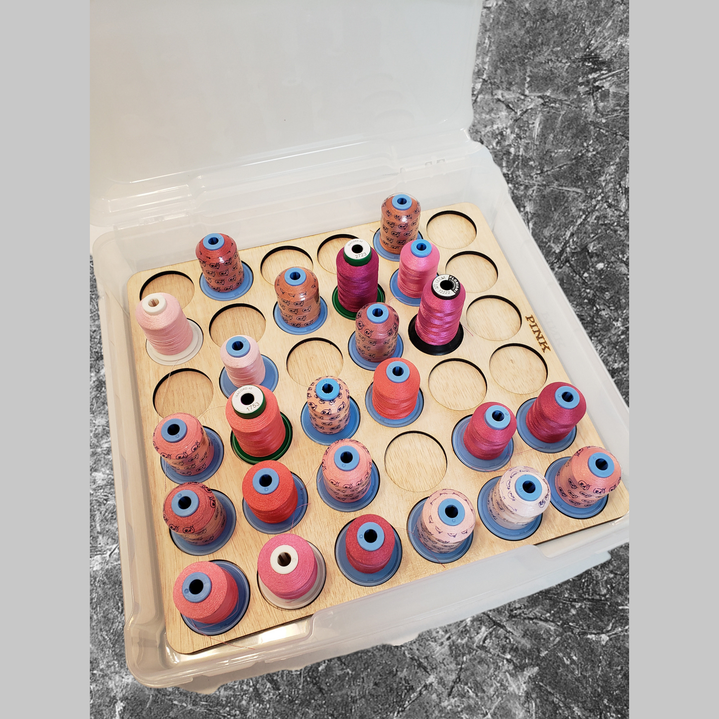 Sort-by-Color embroidery thread storage trays | thread spool organizers | embroidery thread storage | thread storage