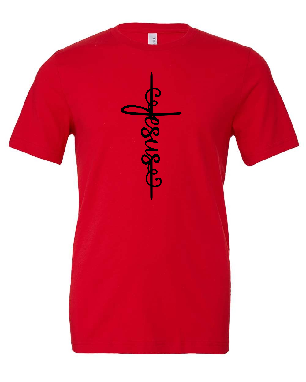 Jesus script cross T-Shirt (black print)
