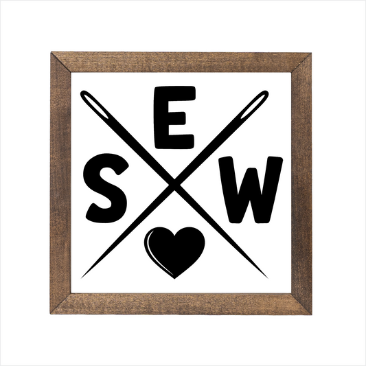 SEW sign | UV printed | wood frame