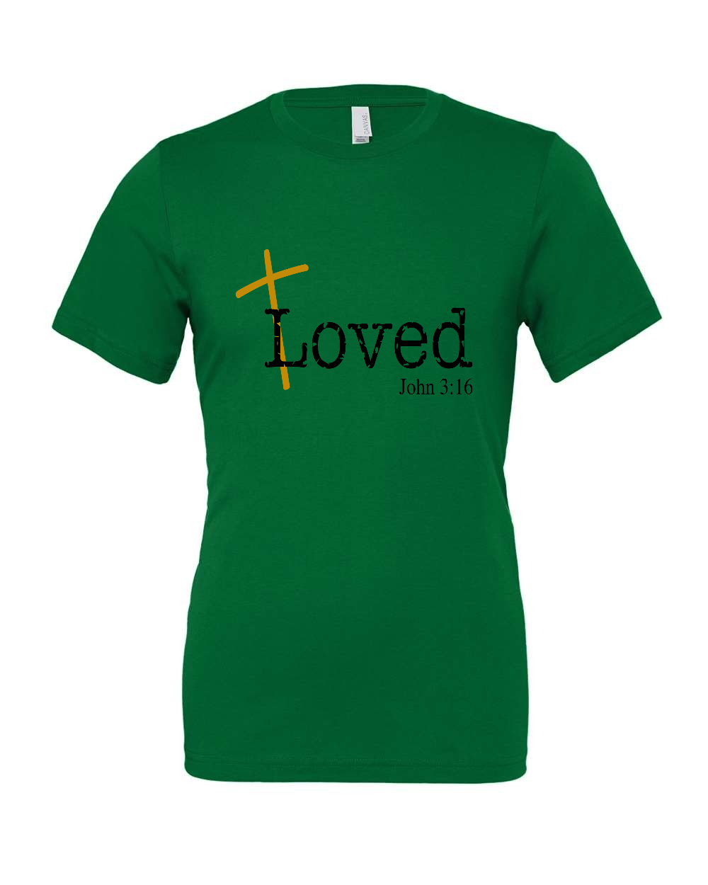 Loved John 3:16 T-Shirt (black/gold print)