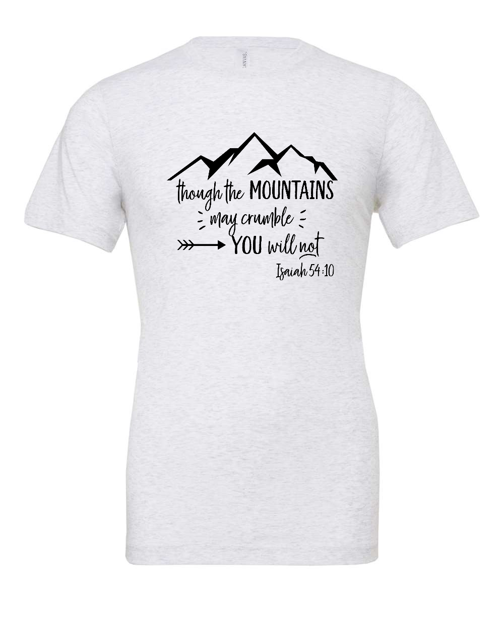 Isaiah 54:10 T-Shirt (black print)