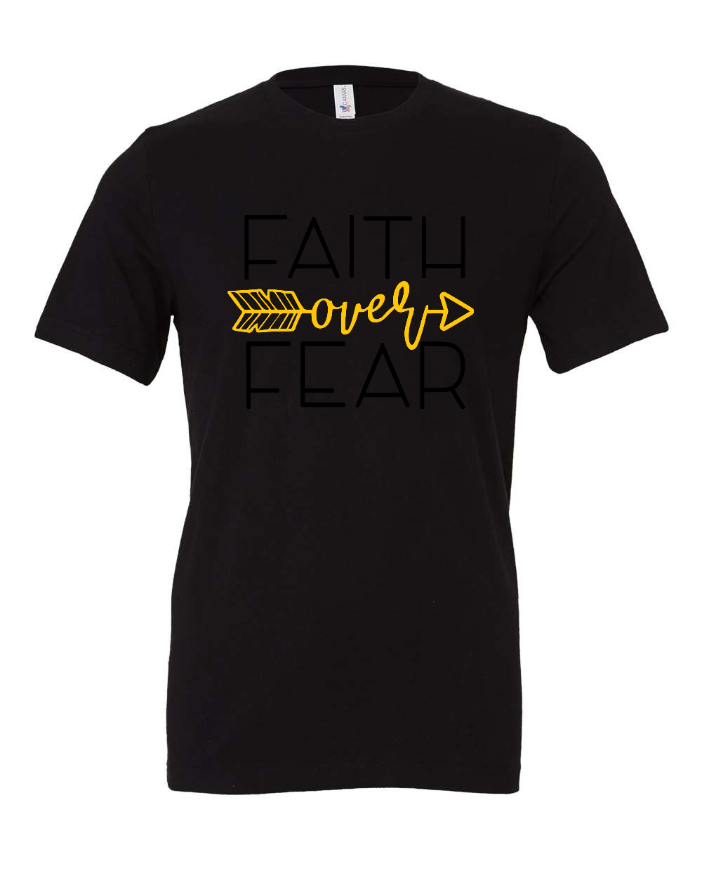 Faith over Fear T-Shirt (black/gold print)