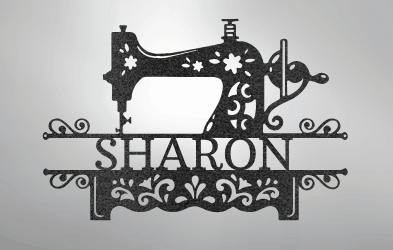 Sewing Machine Monogram - Steel Sign | craft room decor | sewing room decor | personalized sign