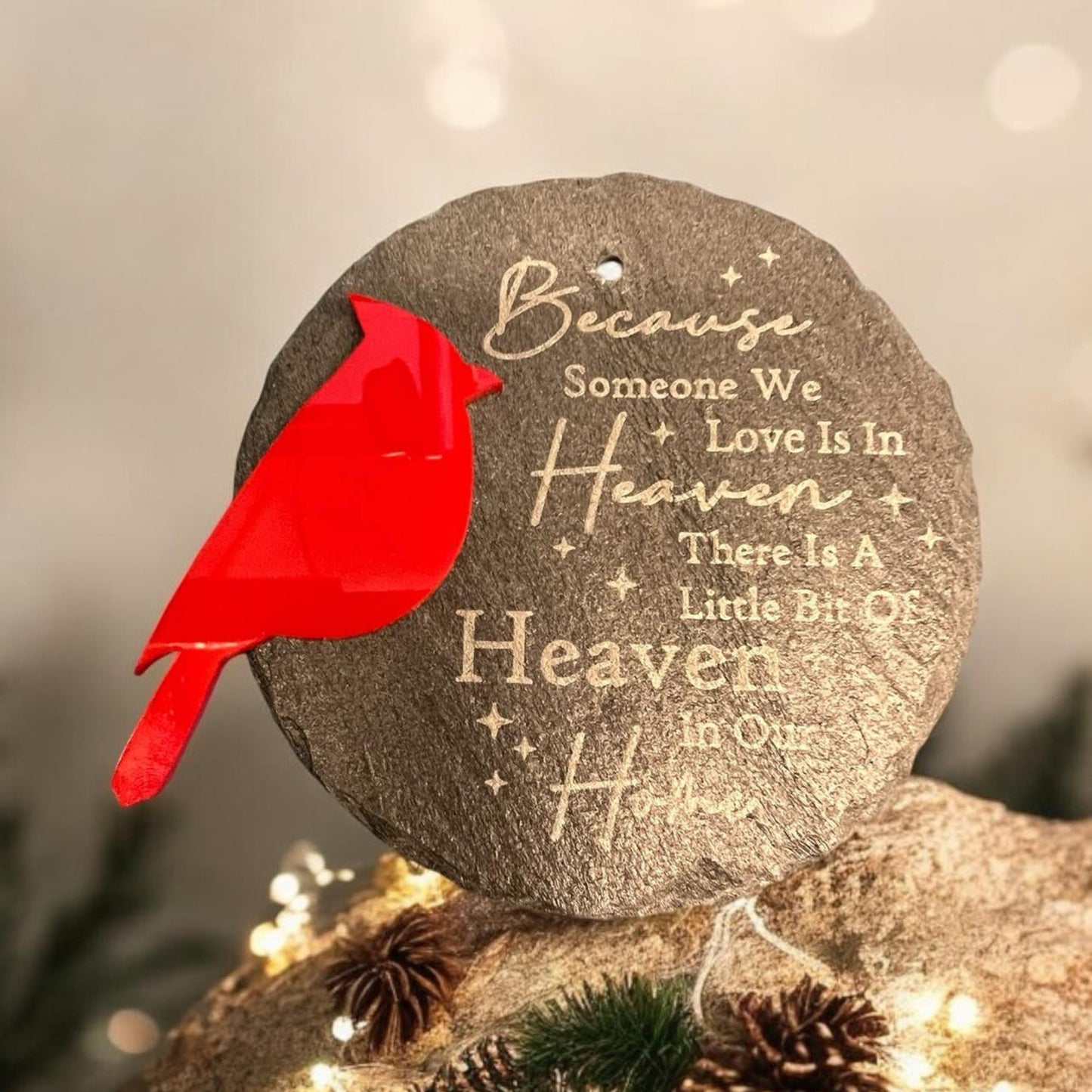 Personalized Memorial Slate Ornament | memorial ornament | cardinal ornament | personalized ornament