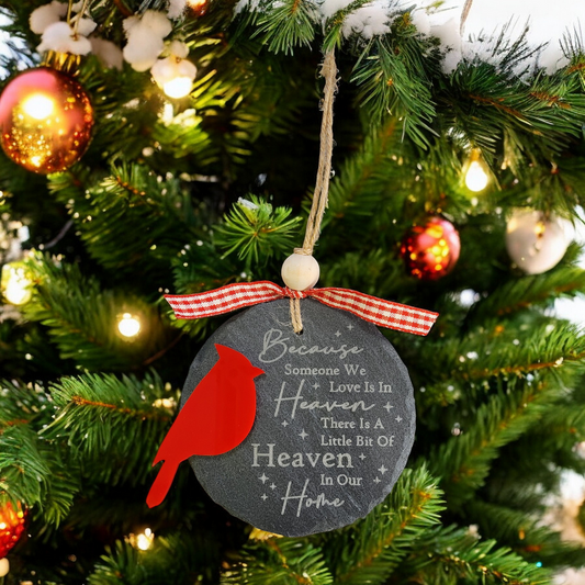 Personalized Memorial Slate Ornament | memorial ornament | cardinal ornament | personalized ornament