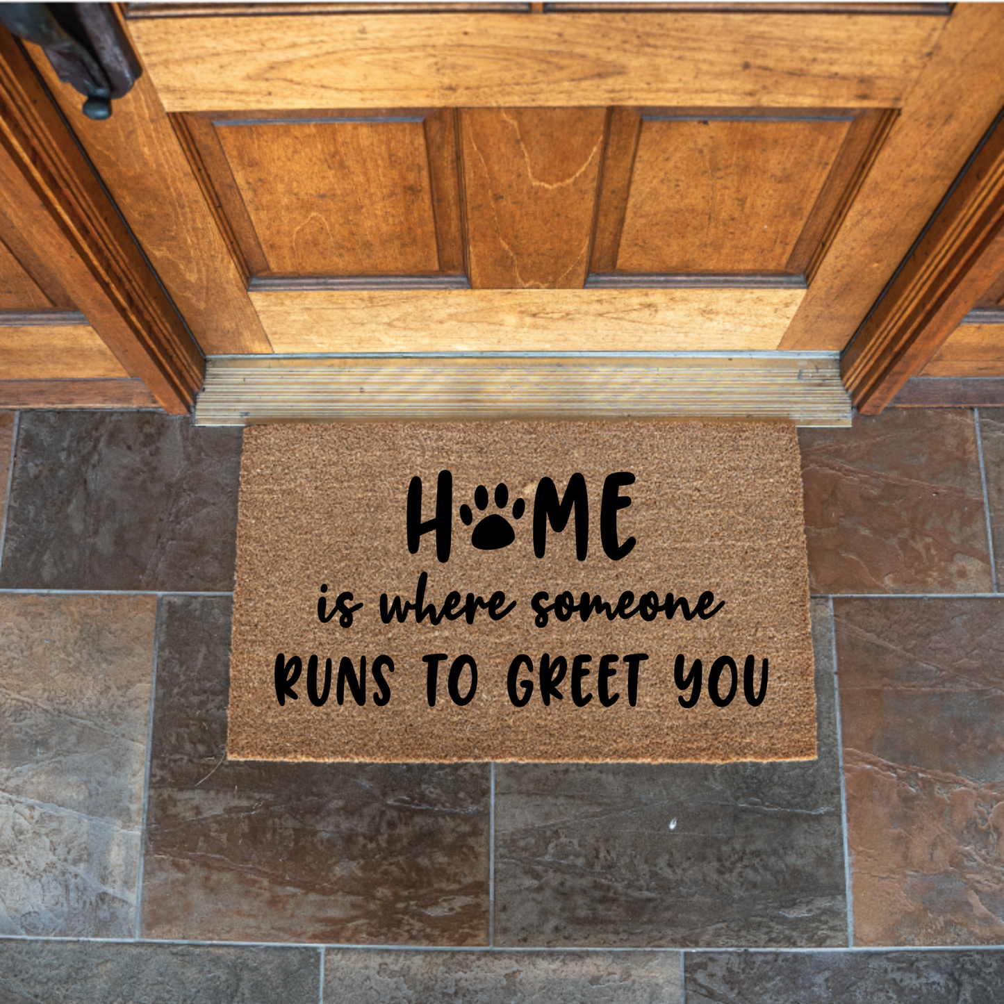 Custom Door Mat | Someone runs to greet you doormat | Front Door Decor, Housewarming Gift | Welcome Doormat