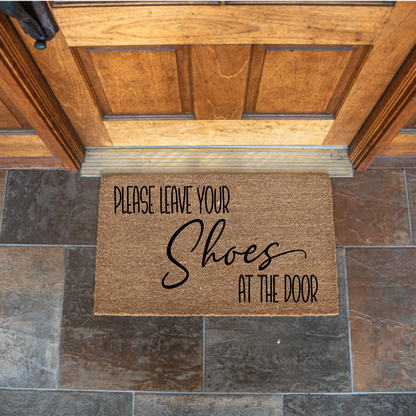 Custom Door Mat | leave shoes at the door doormat | Front Door Decor | Housewarming Gift | Welcome Doormat