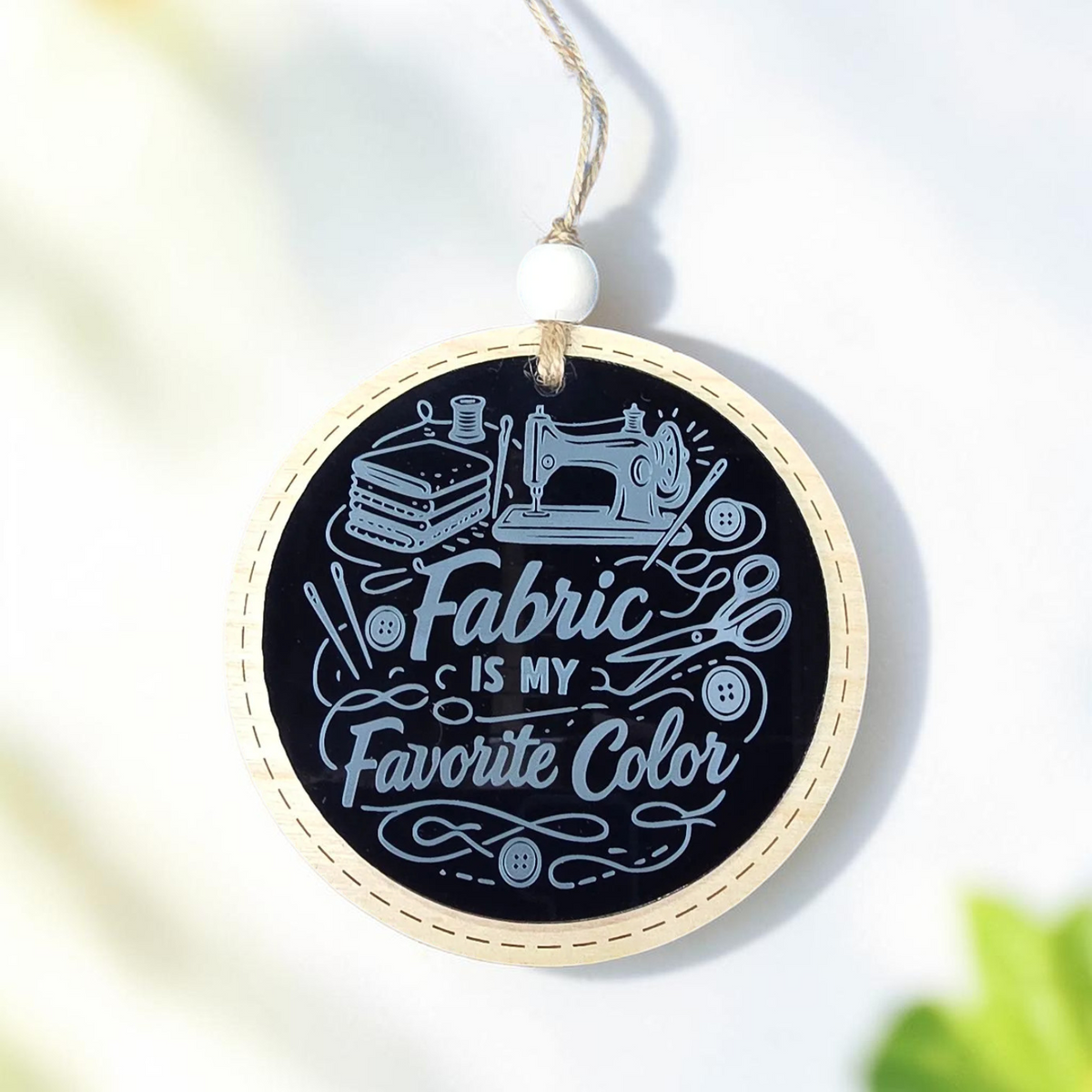 Powered by Fabric and Thread Ornament | Sewing & Quilting Christmas Gift