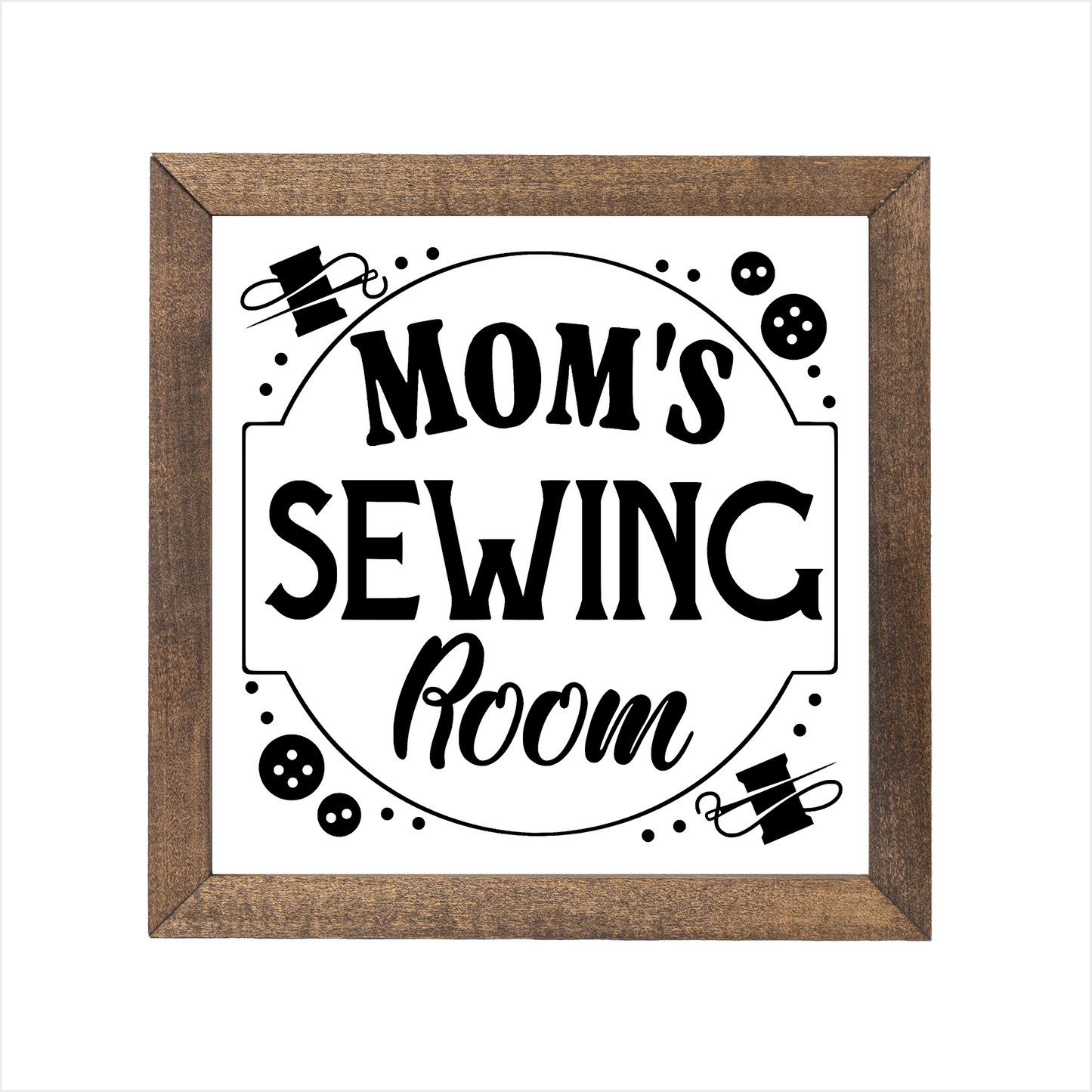 Mom's Sewing Room sign | UV printed | wood frame