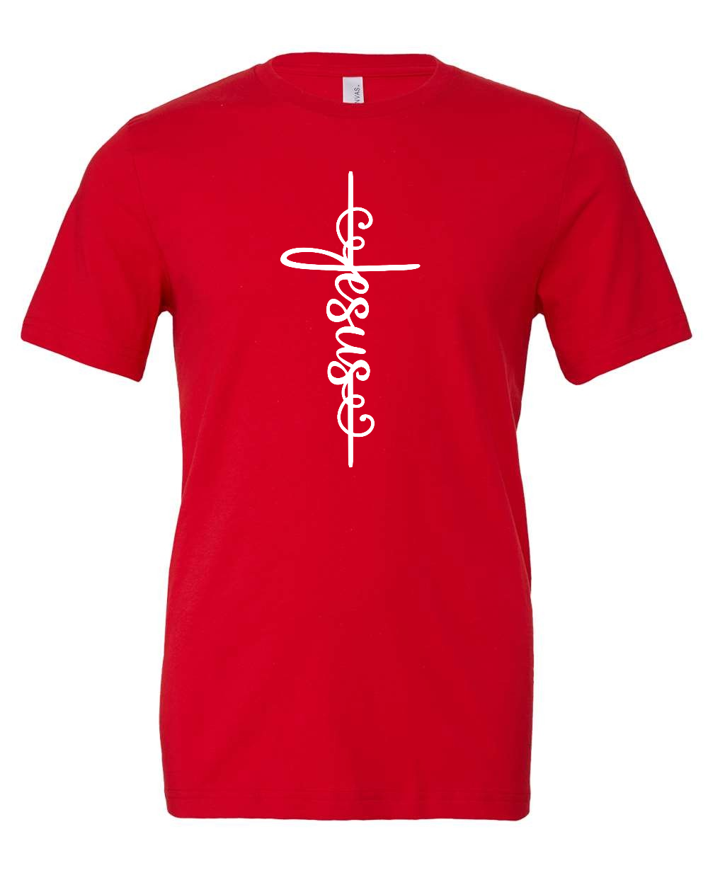 Jesus script cross T-Shirt (white print)
