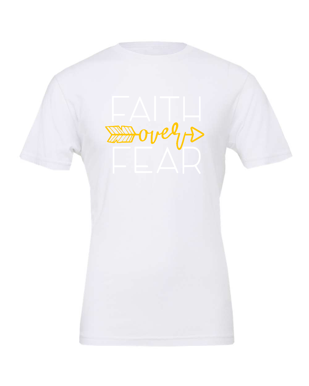 Faith over Fear T-Shirt (white/gold print)