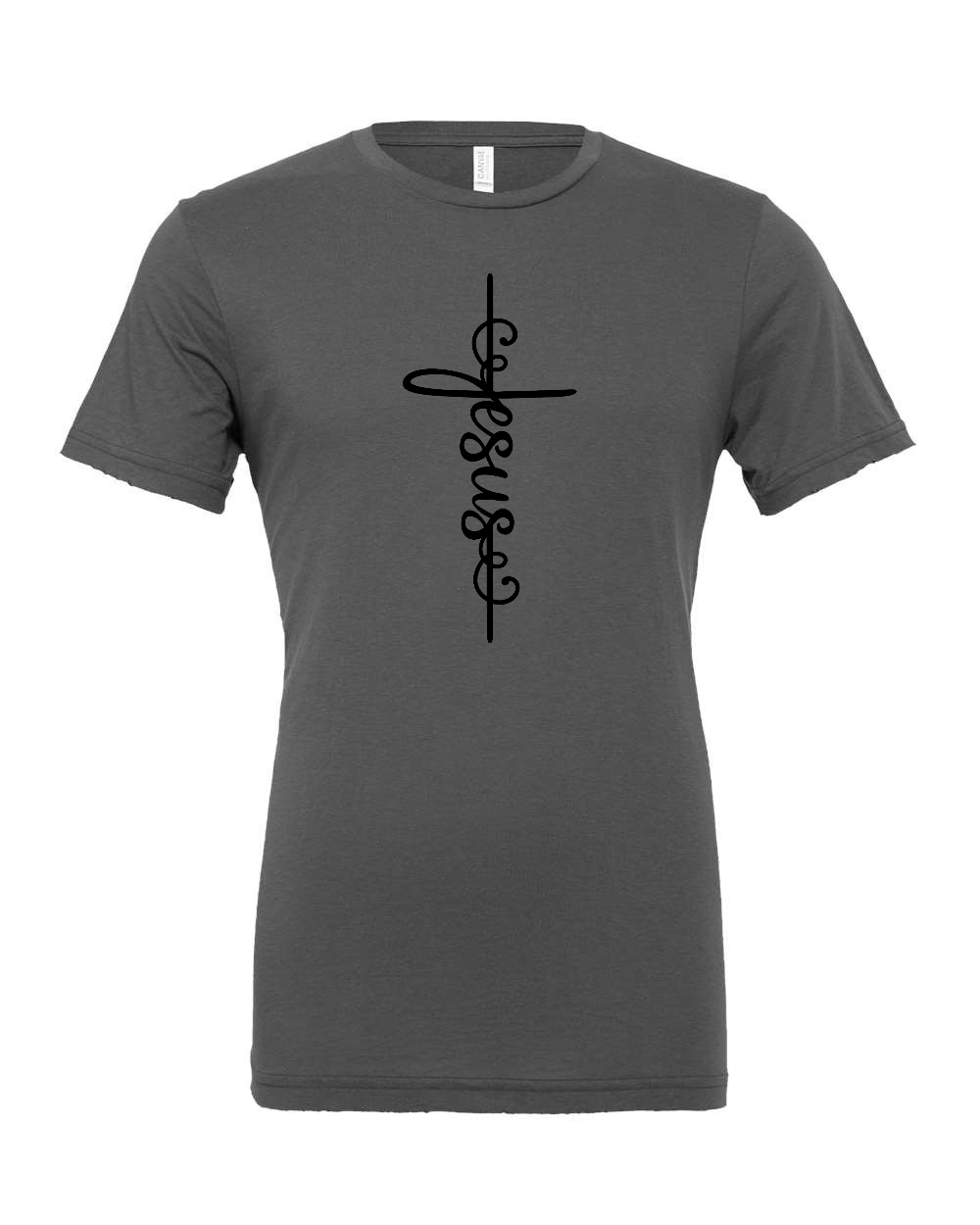 Jesus script cross T-Shirt (black print)