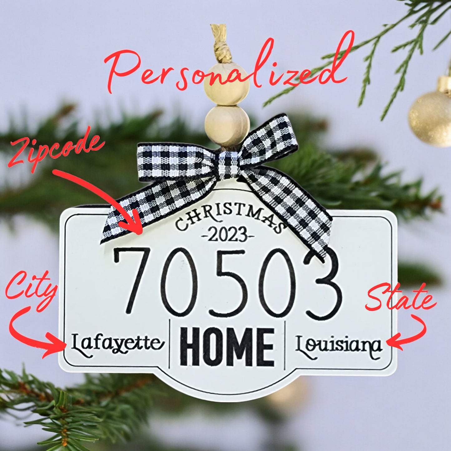 Personalized Zipcode ornament